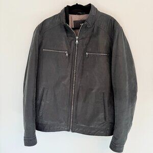 🧥 HUGO BOSS Men’s Leather Jacket – Black  46R (XL) 🧥